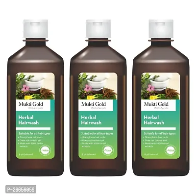 Mukti Gold Herbal Hairwash - 400mL (Pack of 3)-thumb0