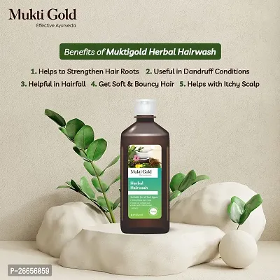 Mukti Gold Herbal Hairwash - 400mL (Pack of 3)-thumb3