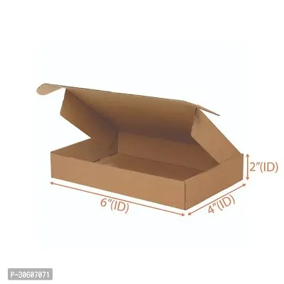 Boxify Pack Flap Box (Pack of 10) 6x4x2 Inch 3-Ply Corrugated Shipping Cartons