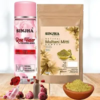 Combo Face Pack Rose Water 100Ml+Multani Mitti Powder 200G-thumb3