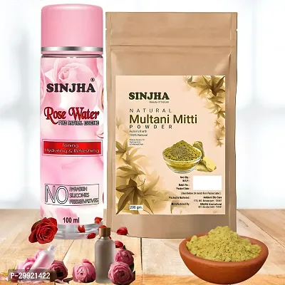 Combo Face Pack Rose Water 100Ml+Multani Mitti Powder 200G-thumb4