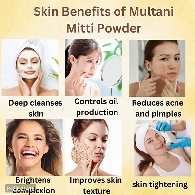 Multani Mitti Powder Glowing Skin, Face Pack 200G Pack Of 2-thumb2