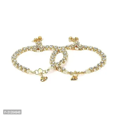 Shimmering Golden Oxidised Gold  Anklet For Women