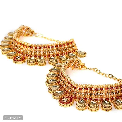 Shimmering Golden Oxidised Gold  Anklet For Women-thumb0