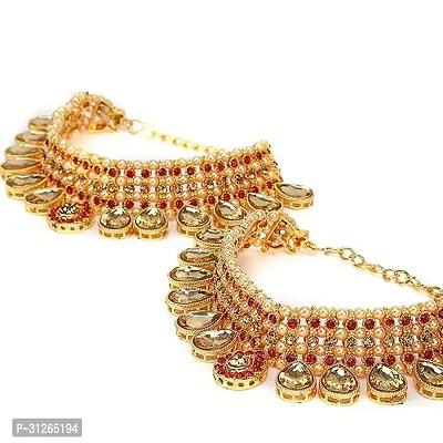 Shimmering Golden Oxidised Gold  Anklet For Women