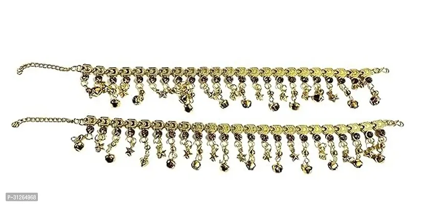 Shimmering Golden Oxidised Gold  Anklet For Women-thumb0