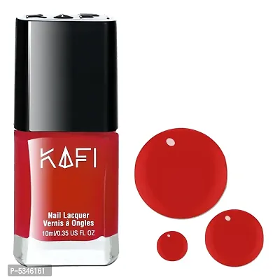 KAFI Premium Nail Polish- Long lasting, Non Toxic, High Shine, Vegan, 10-Free Formula, SalonPro-(Candy Apple Red)-Red Carpet nbsp;nbsp;-thumb0