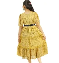 Stylish Yellow Georgette Printed Frocks For Girl-thumb1