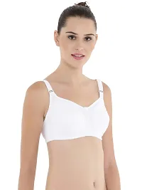 Stylish White Cotton Bland Solid Bras For Women-thumb1