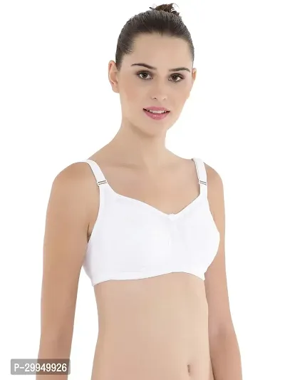 Stylish White Cotton Bland Solid Bras For Women-thumb2