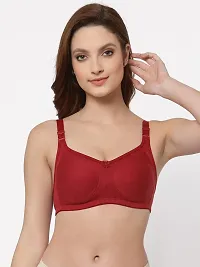 Stylish Red Cotton Bland Solid Bras For Women-thumb1