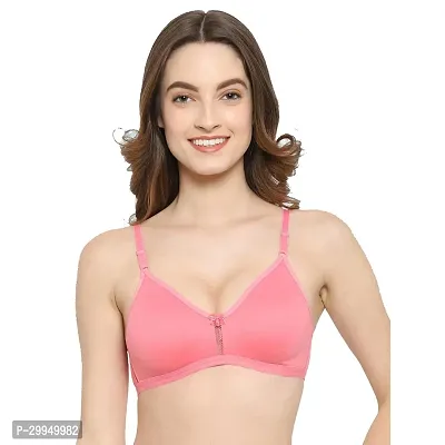 Stylish Peach Cotton Bland Solid Bras For Women-thumb0