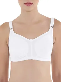 Stylish White Cotton Bland Solid Bras For Women-thumb2