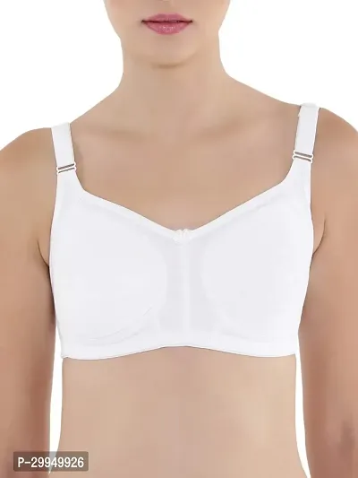 Stylish White Cotton Bland Solid Bras For Women-thumb3