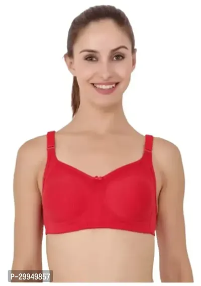 Stylish Red Stretch Cotton Solid Bras For Women-thumb0