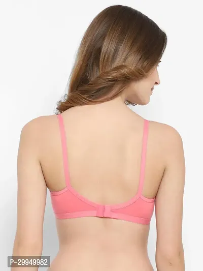 Stylish Peach Cotton Bland Solid Bras For Women-thumb4