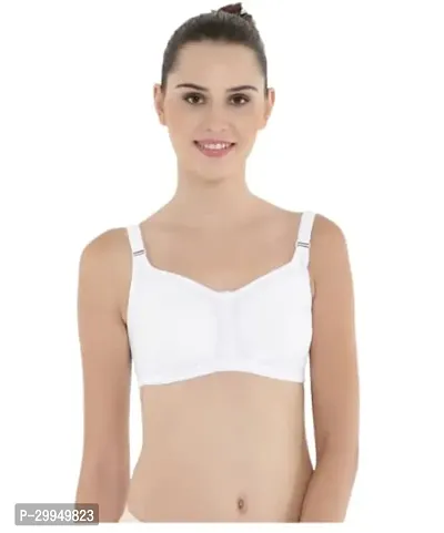 Stylish White Stretch Cotton Solid Bras For Women-thumb0