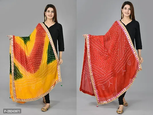 Classic Art Silk Dupatta For Women Pack of 2-thumb0