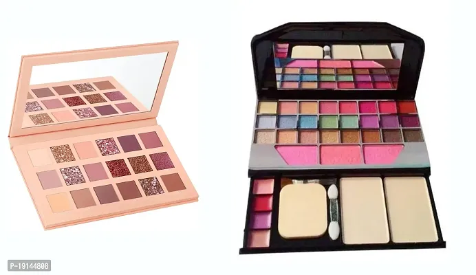 Bingeable 18 Colors High Pigmentation All Nude Eye Shadow Palette with 6155 Party Makeup kit Includes (Eyeshadow,Gloss,Compact  Blusher) All In one Makeup Eyeshadow Palette-thumb0