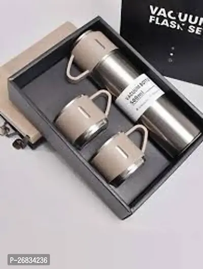 Stylish Steel Water Bottles With Cup Set