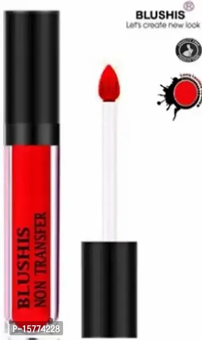 Blushis Non Transfer Professionally Waterproof Long-lasting Liquid Lipstick (Red, 8 ML) Set Of 1-thumb0