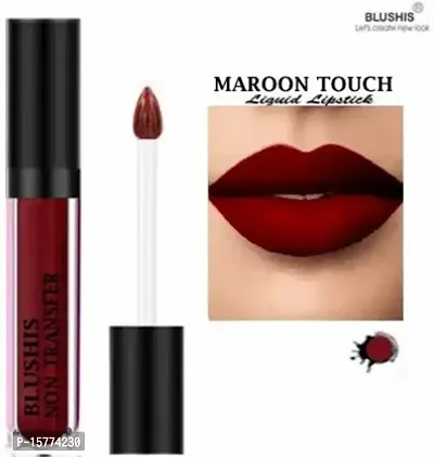 Blushis Non Transfer Professionally Long Lasting Liquid Lipstick (Maroon, 7 ML) Set Of 1-thumb0