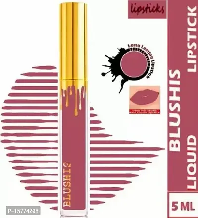 Blushis Non Transfer Waterproof Professionally Long-lasting Liquid Lipstick (Bright Plum, 5 ML) Set Of 1-thumb0