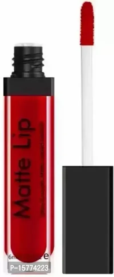 Blushis All Day Liquid Matte Lipstick (Red, 6 ML) Set Of 1-thumb0