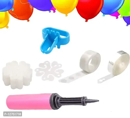 RJV Global -Balloon Decorating Tool Kits For Balloon Garland Making Chain Arch Strip (1 Arch Strip+1Pump+4 Flower Clips+1Glue +1Tying Tool)-thumb0