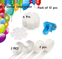 RJV Global -Balloon Arch Garland Decorating Strip Kit Including 2 Rolls Balloon Tape Strip + 200pcs Dot Glue +6 Flower clips 2 Tying tool ? Pack of 12-thumb1