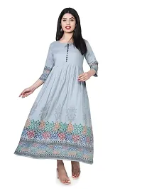 VISHESVAR Women's Rayon Printed Long Flared Anarkali Kurtis-thumb2