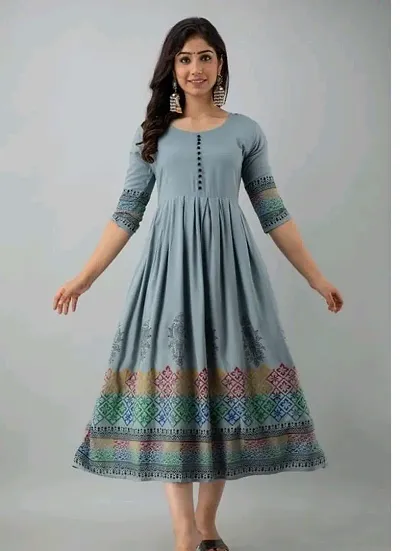 A-Line Embroidered Kurta For Women