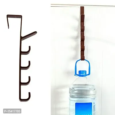 HENTJ? Plastic Multifunctional 5 Level Over Door Wall Hanger Hooks for Hanging Towel, Hat, Clothes (Random Color)-thumb0