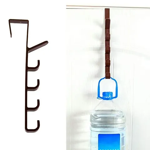HENTJ? Plastic Multifunctional 5 Level Over Door Wall Hanger Hooks for Hanging Towel, Hat, Clothes (Random Color)