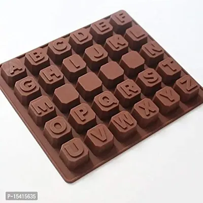 HENTJ? Silicone Chocolate Mould Alphabet Chocolates Candy Mold ABCD Ice Cube Tray-thumb2