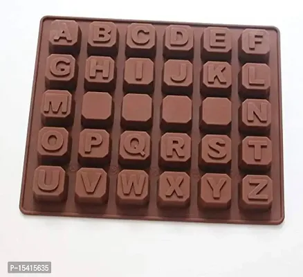 HENTJ? Silicone Chocolate Mould Alphabet Chocolates Candy Mold ABCD Ice Cube Tray-thumb0