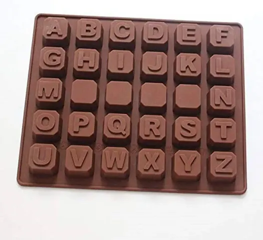 HENTJ? Silicone Chocolate Mould Alphabet Chocolates Candy Mold ABCD Ice Cube Tray