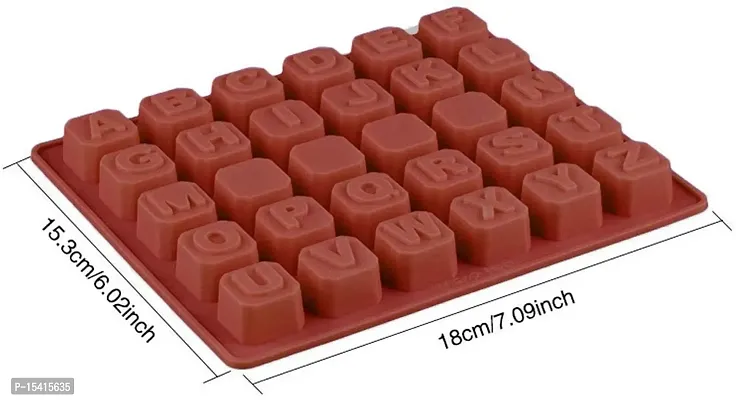 HENTJ? Silicone Chocolate Mould Alphabet Chocolates Candy Mold ABCD Ice Cube Tray-thumb3