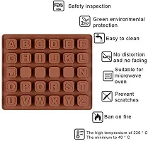 HENTJ? Silicone Chocolate Mould Alphabet Chocolates Candy Mold ABCD Ice Cube Tray-thumb3