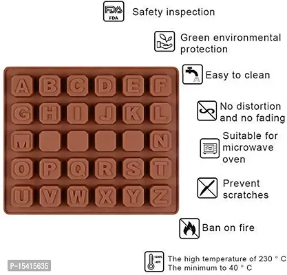 HENTJ? Silicone Chocolate Mould Alphabet Chocolates Candy Mold ABCD Ice Cube Tray-thumb4