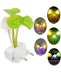Mushroom Automatic Color Changing Light,Color Changing Plug-in LED Mushroom Dream Bed Night Lamp  (10 cm, Multicolor) Pack Of 2-thumb1