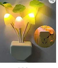 Mushroom Automatic Color Changing Light,Color Changing Plug-in LED Mushroom Dream Bed Night Lamp  (10 cm, Multicolor) Pack Of 2-thumb2