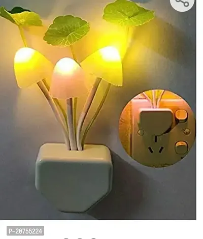 Mushroom Automatic Color Changing Light,Color Changing Plug-in LED Mushroom Dream Bed Night Lamp  (10 cm, Multicolor) Pack Of 2-thumb3