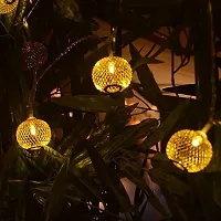 Golden Metal Lantern String Lights For Indoor Outdoor Decoration Diwali Light For Home Decoration (3.5 Meter , 10 Led  Light) Pack Of 1-thumb2