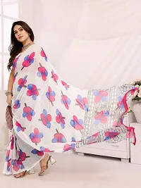 Beautiful Multicoloured Georgette Printed Saree with Blouse Piece For women-thumb2