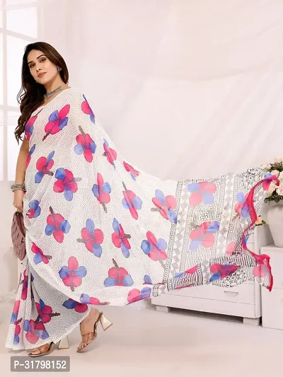 Beautiful Multicoloured Georgette Printed Saree with Blouse Piece For women-thumb3