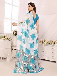 Beautiful Multicoloured Georgette Printed Saree with Blouse Piece For women-thumb2