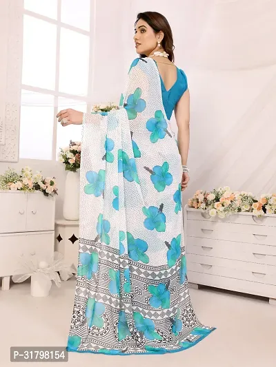 Beautiful Multicoloured Georgette Printed Saree with Blouse Piece For women-thumb3