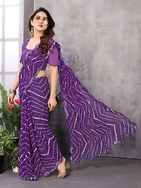 Beautiful Multicoloured Georgette Printed Saree with Blouse Piece For women-thumb1