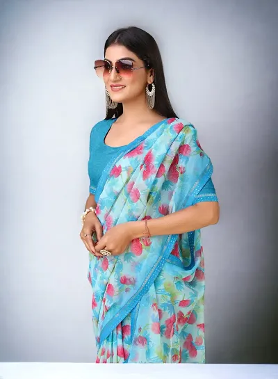 Must Have Georgette Saree with Blouse piece 